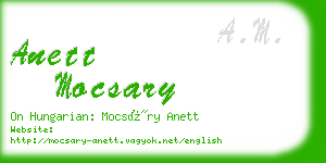 anett mocsary business card